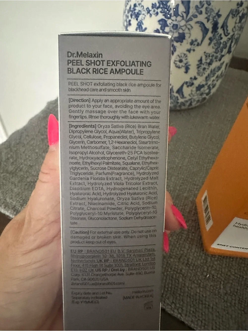 Dr. Melaxin Peel Shot Exfoliating Kojic Acid Turmeric Spray and black rice